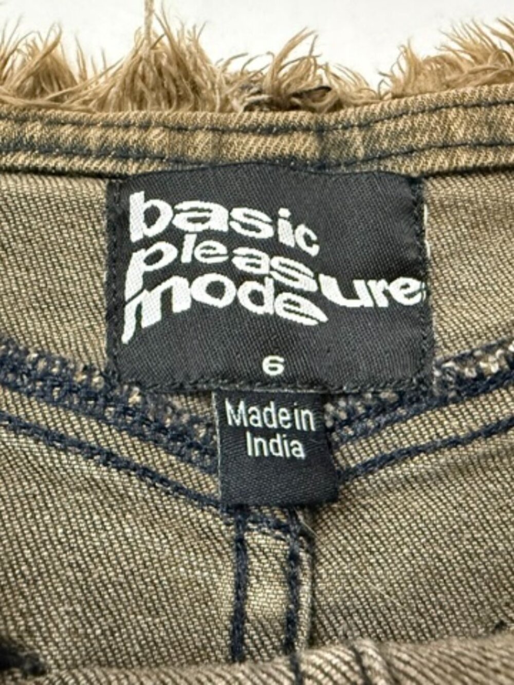 Basic Pleasure Mode by Urban Outfitters Nelly Brown Tint Denim Midi Skirt Size 6 - Picture 7 of 7